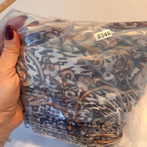 Cache Brown Leopard Print One Shoulder Blouson Mini Dress Large - Picture 7 of 7